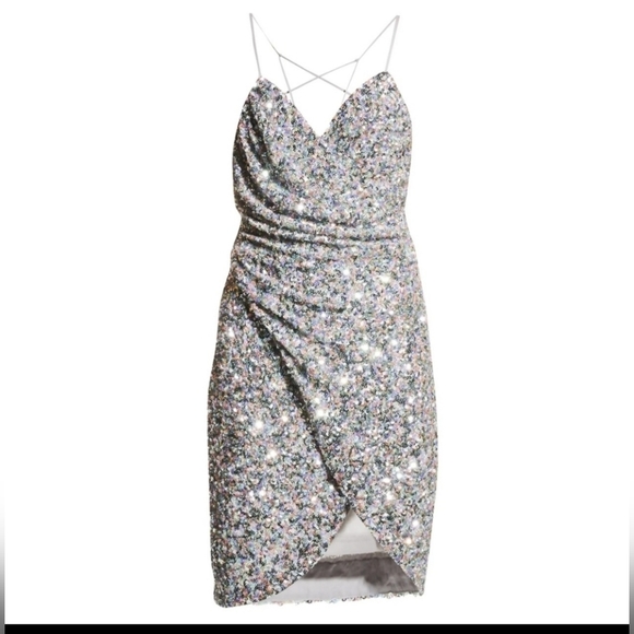 ONE33 sequin wrap mini dress size 0 - Picture 2 of 10